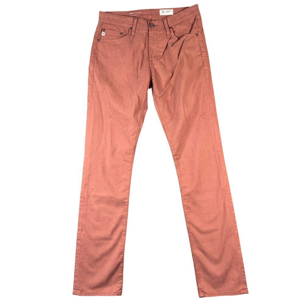 AG Adriano Goldschmied Everett Slim Straight Sueded‎ Sateen Pants 29x34 Rose